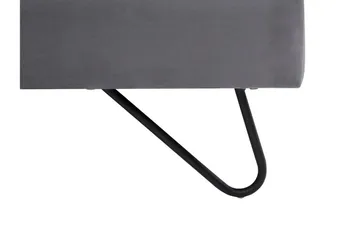 Lannion Rektangulær Sengeramme 180x200 cm i Fløyel med Sengegavl - Grå - Møbler - Senger - Sengeramme & sengestamme