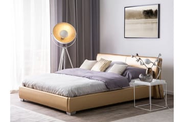 Lesh Dobbelseng med LED 180x200 Gull Gull - Gull - Møbler - Senger - Sengeramme & sengestamme