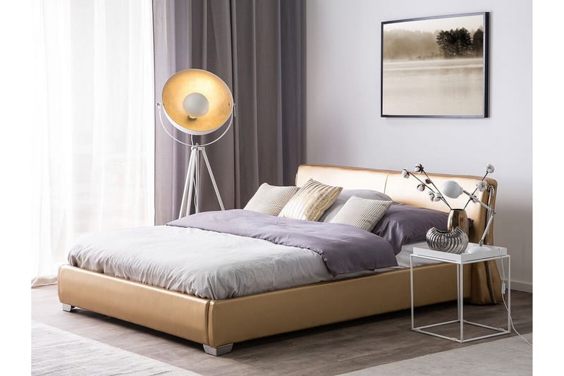 Lesh Dobbelseng med LED 180x200 Gull Gull, Gull