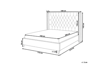Lubbon Dobbeltseng 160 | 200 cm - Grå - Møbler - Senger - Sengeramme & sengestamme
