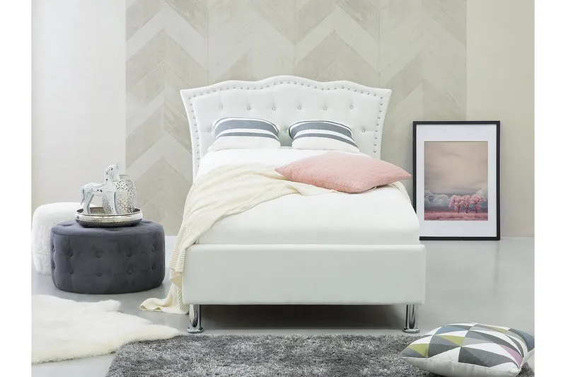 Metz Seng 90x200 cm - Hvit - Møbler - Senger - Sengeramme & sengestamme