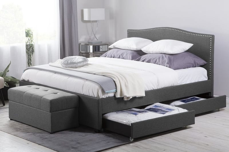 Montpellier Dobbeltseng 160 | 200 cm - Grå - Møbler - Senger - Sengeramme & sengestamme