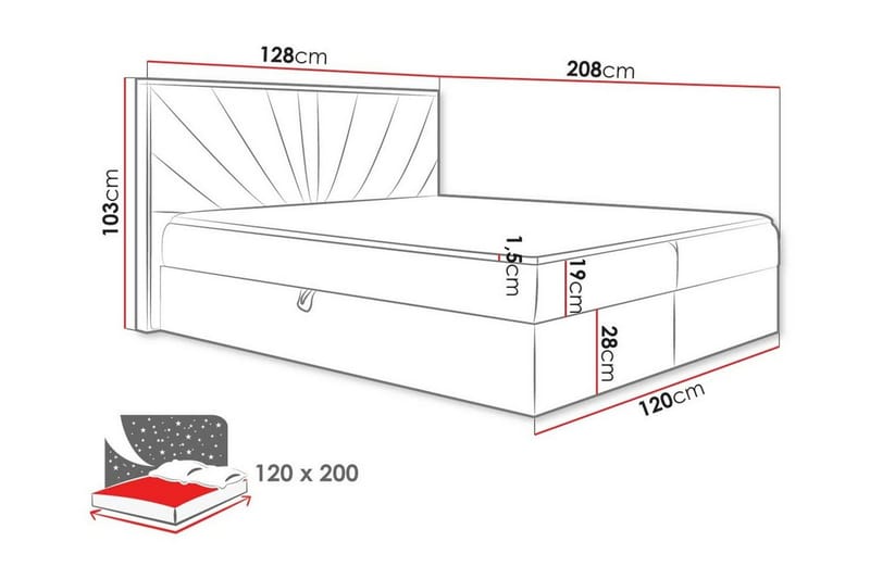 Oberting Sengeramme 120x200 cm - Møbler - Senger - Sengeramme & sengestamme