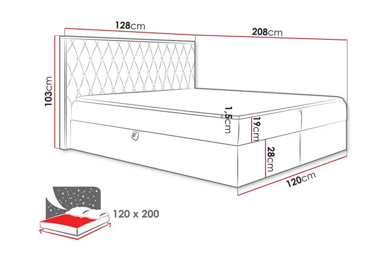 Oberting Sengeramme 120x200 cm - Møbler - Senger - Sengeramme & sengestamme