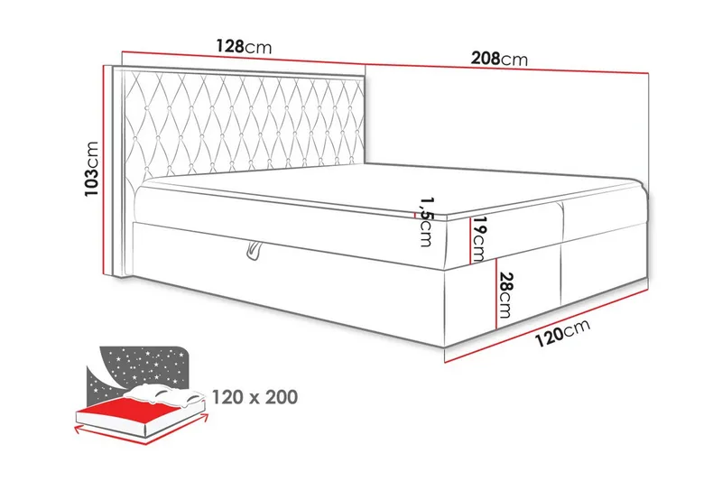 Oberting Sengeramme 120x200 cm - Møbler - Senger - Sengeramme & sengestamme