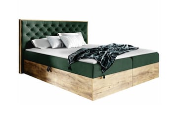 Oberting Sengeramme 140x200 cm i Stoff med Fasthetsgrad Medium - Mørkegrønn - Møbler - Senger - Sengeramme & sengestamme