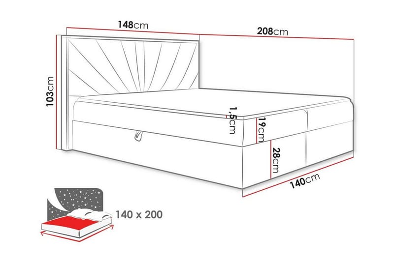 Oberting Sengeramme 140x200 cm - Møbler - Senger - Sengeramme & sengestamme