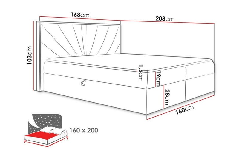 Oberting Sengeramme 160x200 cm - Møbler - Senger - Sengeramme & sengestamme
