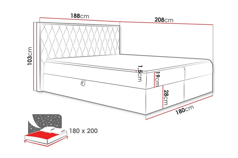 Oberting Sengeramme 180x200 cm - Møbler - Senger - Sengeramme & sengestamme
