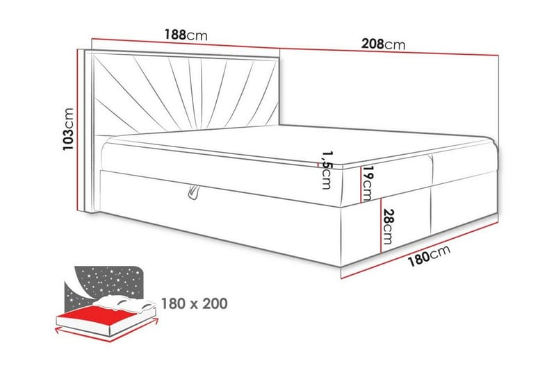 Oberting Sengeramme 180x200 cm - Møbler - Senger - Sengeramme & sengestamme