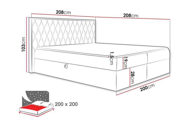 Oberting Sengeramme 200x200 cm - Møbler - Senger - Sengeramme & sengestamme