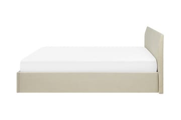 Orbey Sengeramme med Oppbevaring 160x200 cm i Stoff med Sengegavl - Beige - Møbler - Senger - Sengeramme & sengestamme