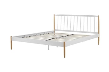 Parlan Rammeseng 180x200cm - Hvit / Brun - Møbler - Senger - Sengeramme & sengestamme