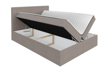 Pries Sengepakke 160x200 cm i Stoff med Sengegavl + Overmadrass - Blå - Møbler - Senger - Sengeramme & sengestamme