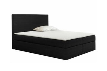 Pries Sengepakke 160x200 cm i Stoff med Sengegavl + Overmadrass - Svart - Møbler - Senger - Sengeramme & sengestamme