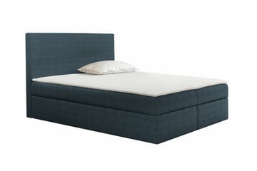 Pries Sengepakke med Oppbevaring 180x200 cm i Stoff med Sengegavl + Overmadrass - Petrolblå - Møbler - Senger - Sengeramme & sengestamme