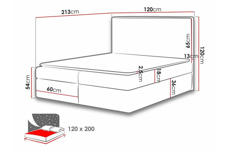 Pries Sengeramme 120x200 cm - Møbler - Senger - Sengeramme & sengestamme