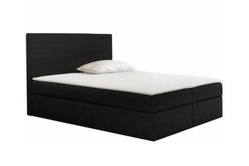 Pries Sengeramme med Oppbevaring 200x200 cm i Stoff med Sengegavl - Svart - Møbler - Senger - Sengeramme & sengestamme