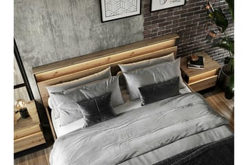 Rathmore Sengeramme med Oppbevaring 160x200 cm i Tre med Sengegavl - Trefarget - Møbler - Senger - Sengeramme & sengestamme