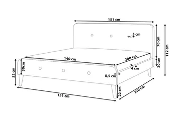 Rennes Dobbeltseng 140 | 200 cm - Beige - Møbler - Senger - Sengeramme & sengestamme