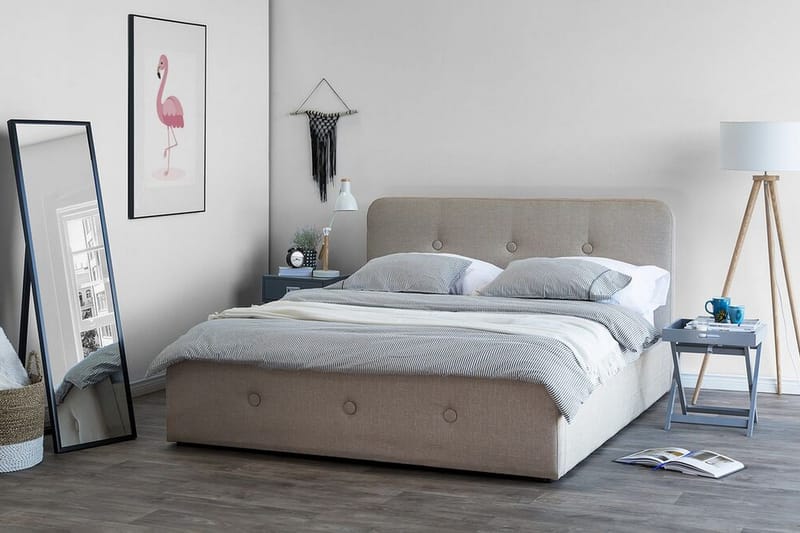 Rennes Dobbeltseng 180 | 200 cm - Beige - Møbler - Senger - Sengeramme & sengestamme