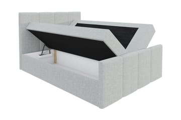 Ripon Sengepakke 120x200 cm i Stoff med Sengegavl + Overmadrass med Fasthetsgrad Medium - Beige - Møbler - Senger - Sengeramme & sengestamme