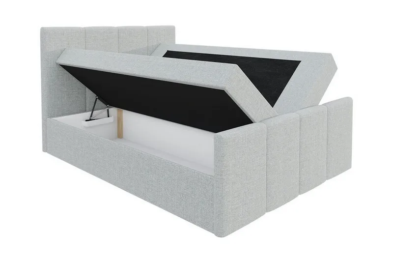 Ripon Sengepakke med Oppbevaring 120x200 cm i Stoff med Sengegavl + Overmadrass - Rød - Møbler - Senger - Sengeramme & sengestamme
