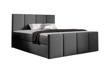 Ripon Sengeramme med Oppbevaring 140x200 cm i Stoff med Fasthetsgrad Medium - Grå - Møbler - Senger - Sengeramme & sengestamme