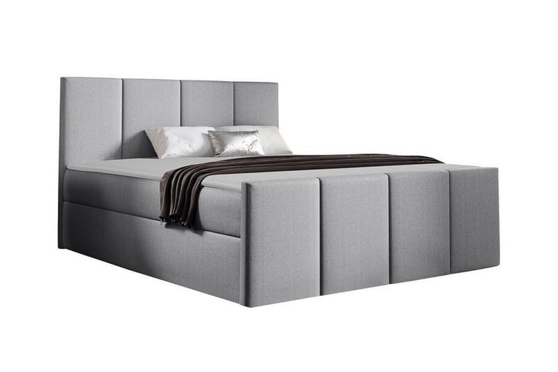 Ripon Sengeramme med Oppbevaring 180x200 cm i Stoff med Fasthetsgrad Medium, Grå
