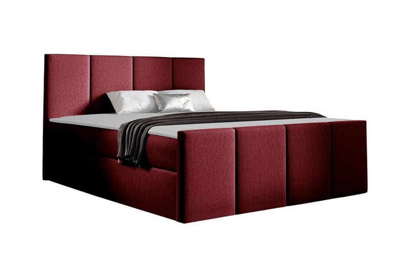 Ripon Sengeramme med Oppbevaring 180x200 cm i Stoff med Fasthetsgrad Medium, Rød