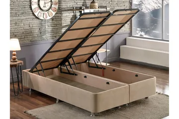 Ryntham Sengeramme Dobbel 140x190 - Lysebrun - Møbler - Senger - Sengeramme & sengestamme