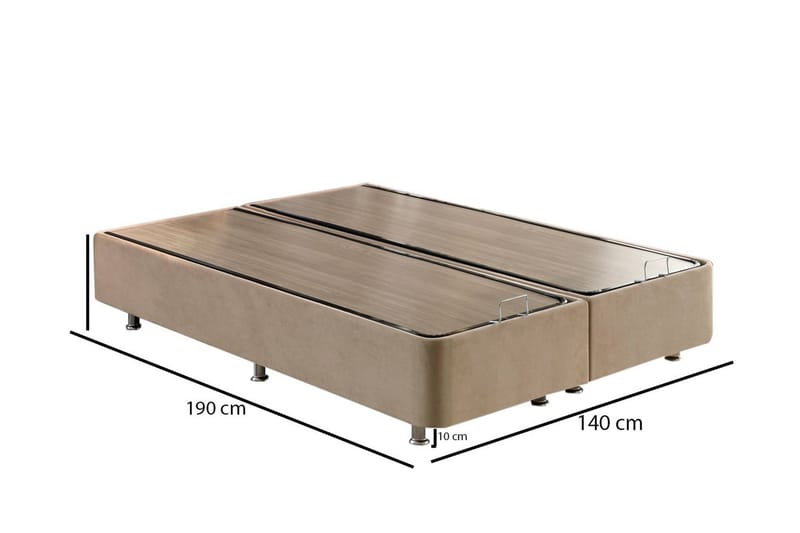 Ryntham Sengeramme Dobbel 140x190 - Lysebrun - Møbler - Senger - Sengeramme & sengestamme