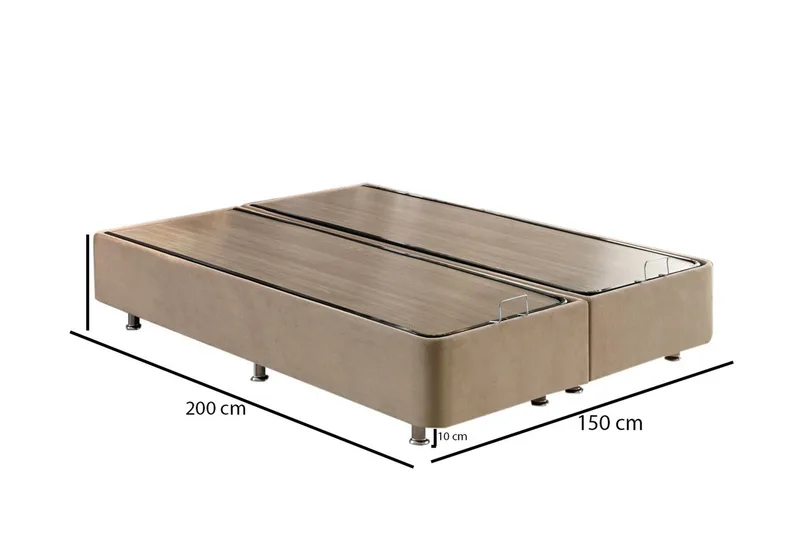 Ryntham Sengeramme Dobbel 150x200 - Lysebrun - Møbler - Senger - Sengeramme & sengestamme