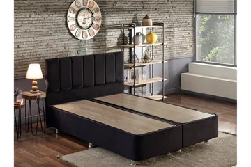 Ryntham Sengeramme Dobbel med Sengegavl 140x190 cm - Svart - Møbler - Senger - Sengeramme & sengestamme