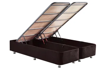 Ryntham Sengeramme Dobbel med Sengegavl 160x200 cm - Svart - Møbler - Senger - Sengeramme & sengestamme