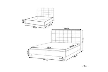 Sandrick Kontinentalseng med Oppbevaring 160x200 - Grå - Møbler - Senger - Sengeramme & sengestamme