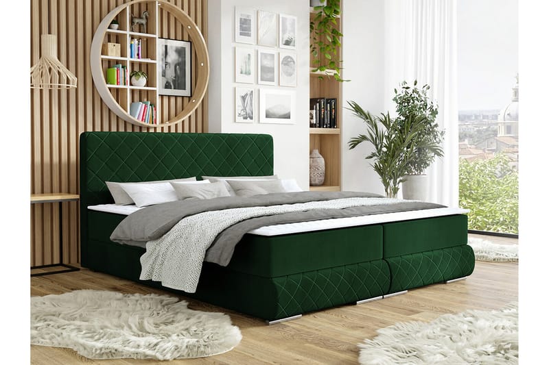 Sängram Abbeyfield 180x200 cm - Mørkegrønn - Sengeramme & sengestamme