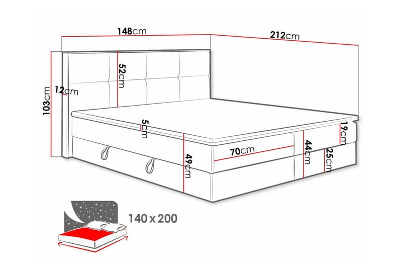 Sängram Aviemore 140x200 cm - Møbler - Senger - Sengeramme & sengestamme
