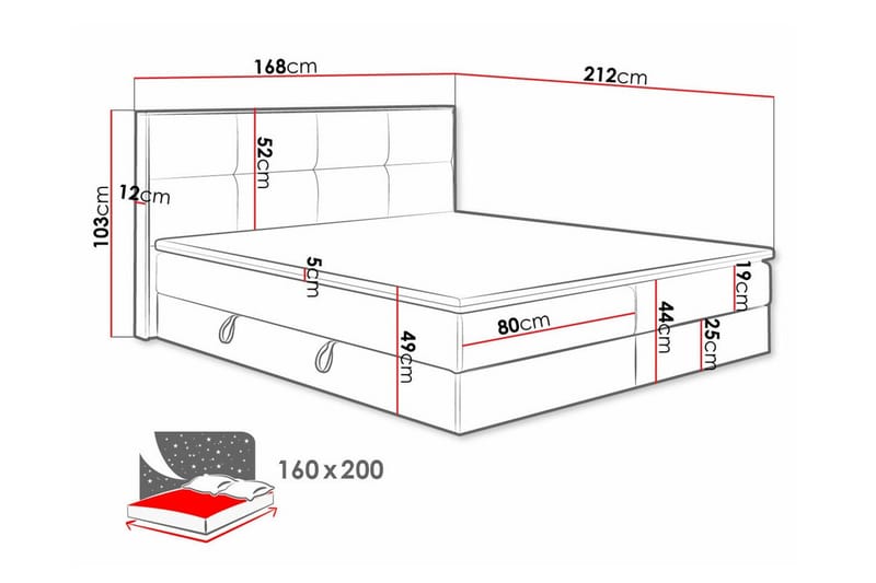 Sängram Aviemore 160x200 cm - Møbler - Senger - Sengeramme & sengestamme
