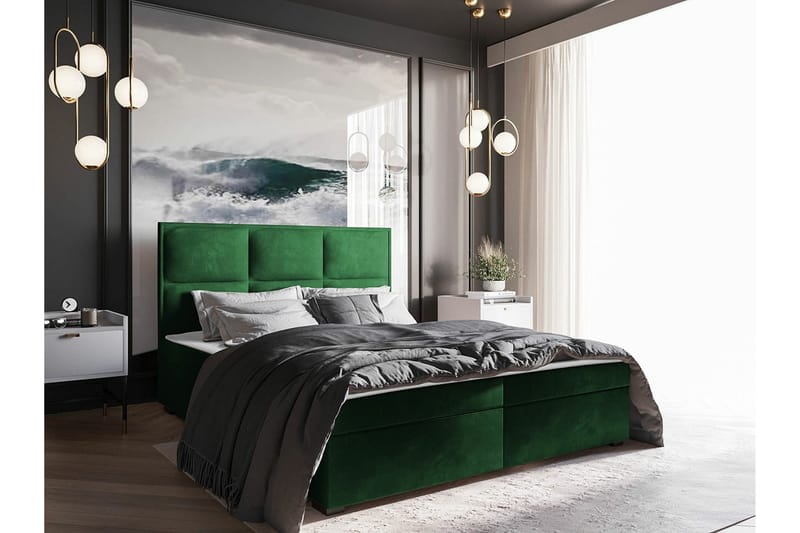 Sängram Bandon 160x200 cm - Grøn - Sengeramme & sengestamme