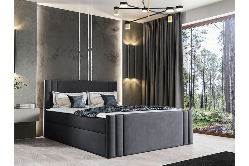 Sängram Betvallen 160x200 cm - Mørkegrå - Sengeramme & sengestamme
