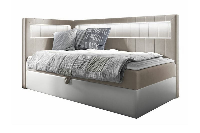 Sängram Boisdale 100x200 cm - Beige/Tre - Møbler - Senger - Sengeramme & sengestamme