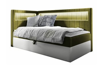 Sängram Boisdale 100x200 cm - Grønn/Hvit - Møbler - Senger - Sengeramme & sengestamme