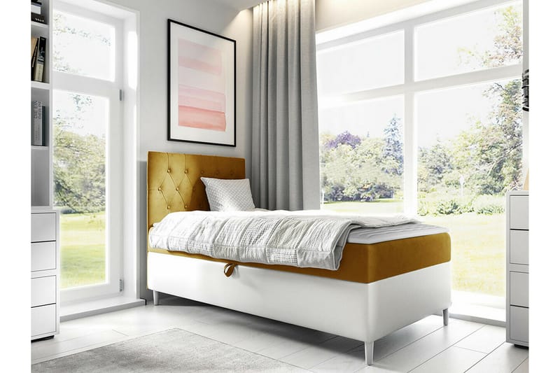 Sängram Boisdale 100x200 cm - Gul - Møbler - Senger - Sengeramme & sengestamme