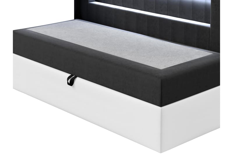 Sängram Boisdale 100x200 cm - Hvit/Grå - Møbler - Senger - Sengeramme & sengestamme