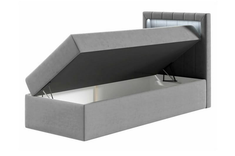 Sängram Boisdale 100x200 cm - Hvit/Grå - Møbler - Senger - Sengeramme & sengestamme