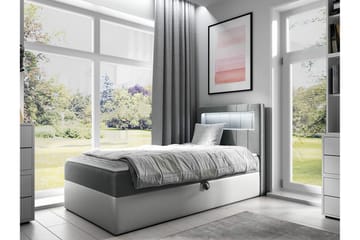Sängram Boisdale 100x200 cm - Hvit/Grå - Møbler - Senger - Sengeramme & sengestamme