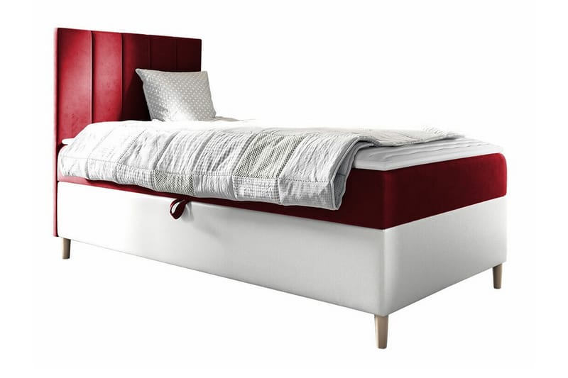 Sängram Boisdale 100x200 cm - Rød/Hvit - Møbler - Senger - Sengeramme & sengestamme