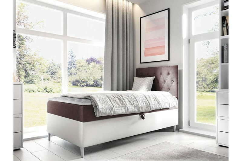 Sängram Boisdale 100x200 cm - Rosa/Hvit - Møbler - Senger - Sengeramme & sengestamme