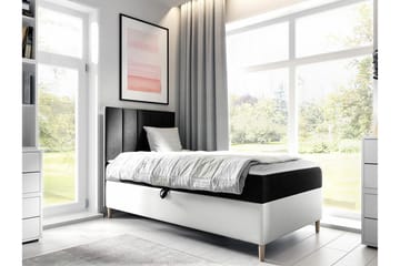 Sängram Boisdale 100x200 cm - Svart/Hvit - Møbler - Senger - Sengeramme & sengestamme